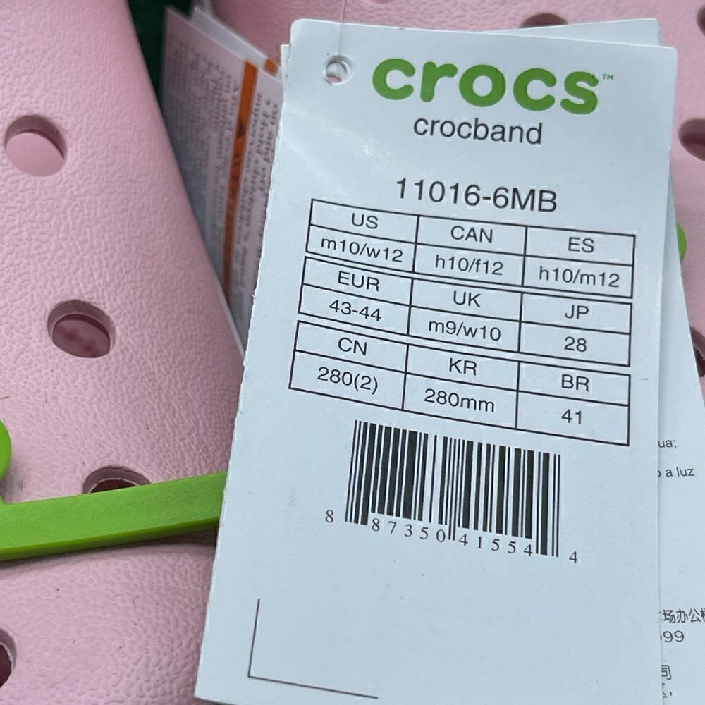 COPY - Crocs Crocband Clog Shoes, Pearl Pink/Wild Orchid, Mens 10 US M / Womens… - Picture 2 of 3